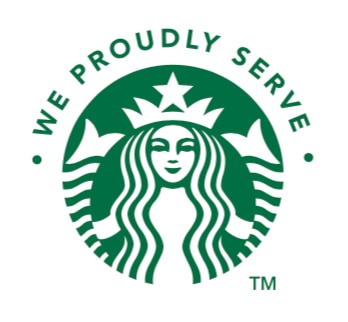 We Proudly Serve Starbucks Logo