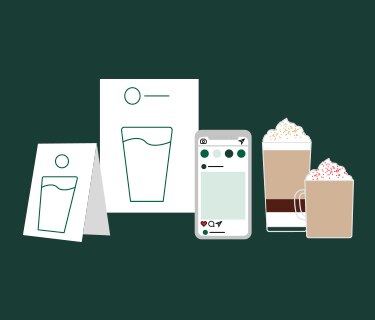 We Proudly Serve Starbucks Brand Marketing Materials