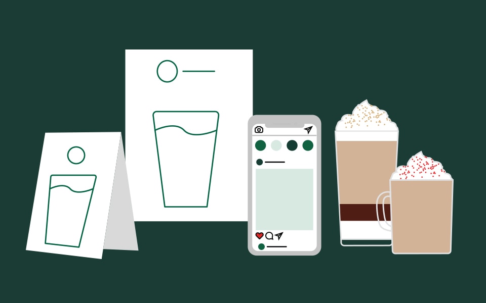 We Proudly Serve Starbucks Brand Marketing Materials