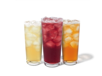 3 Varieties of Teavana Iced Tea in Tall Glasses